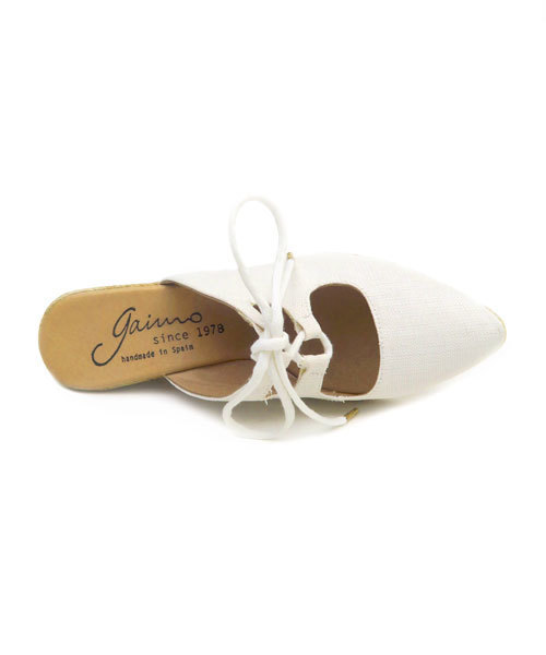 GAIMO（ガイモ）の「「gaimo/ガイモ」レースアップエスパドリーユミュール/TRAMA71（サンダル・レディース・ブラック/ダークベージュ/ホワイト・38/39/35/37/36）」の4枚目の写真