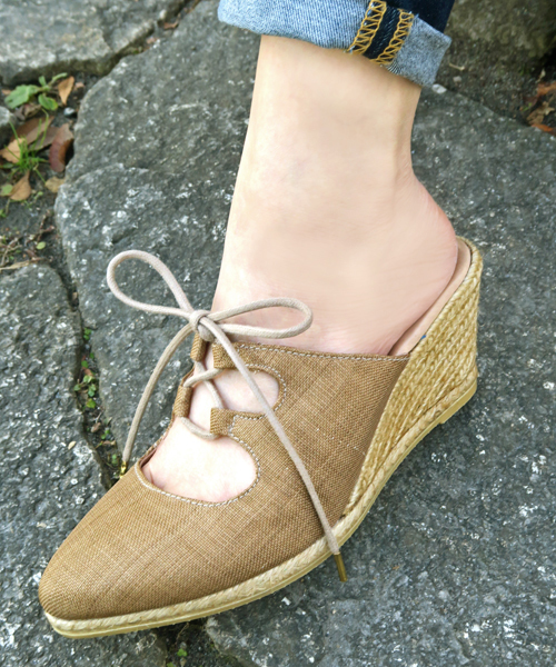 GAIMO（ガイモ）の「「gaimo/ガイモ」レースアップエスパドリーユミュール/TRAMA71（サンダル・レディース・ブラック/ダークベージュ/ホワイト・38/39/35/37/36）」の13枚目の写真