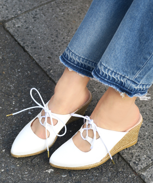 GAIMO（ガイモ）の「「gaimo/ガイモ」レースアップエスパドリーユミュール/TRAMA71（サンダル・レディース・ブラック/ダークベージュ/ホワイト・38/39/35/37/36）」の12枚目の写真