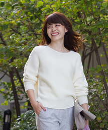 NATURAL BEAUTY BASIC | ホールガーメントドルマンプルオーバー(ニット/セーター)