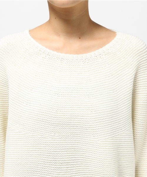 NATURAL BEAUTY BASIC（ナチュラルビューティーベーシック）の「ホールガーメントドルマンプルオーバー（ニット/セーター・レディース・ブルー/ホワイト系その他/グレー・MEDIUM）」の7枚目の写真