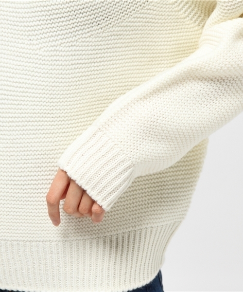 NATURAL BEAUTY BASIC（ナチュラルビューティーベーシック）の「ホールガーメントドルマンプルオーバー（ニット/セーター・レディース・ブルー/ホワイト系その他/グレー・MEDIUM）」の8枚目の写真