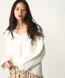 MOUSSY | V-NECK LOOSE KNIT(ニット/セーター)