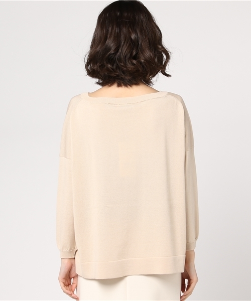 HELIOPOLE（エリオポール）の「横広Vネックプルオーバー（ニット/セーター・レディース・ベージュ/ネイビー/サックスブルー/ピンクベージュ・38）」の7枚目の写真