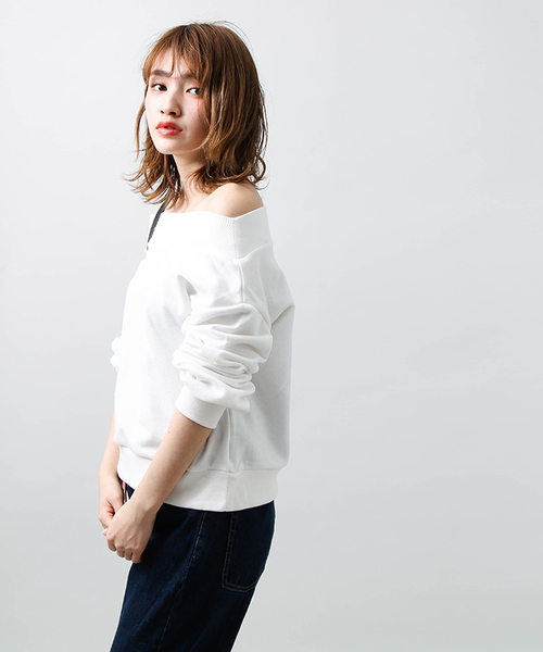 WEGO（ウィゴー）の「WEGO/2WAYオフショルダースウェット（スウェット・レディース・ブラック/ホワイト/レッド/杢グレー/ピンク/マスタード・FREE）」の9枚目の写真