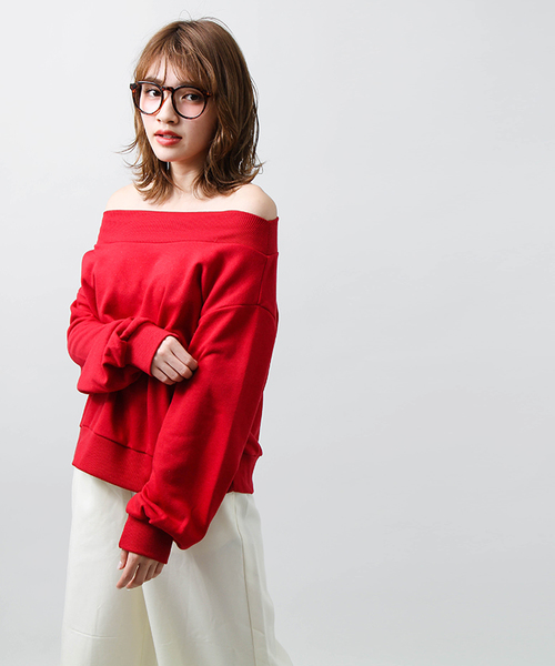 WEGO（ウィゴー）の「WEGO/2WAYオフショルダースウェット（スウェット・レディース・ブラック/ホワイト/レッド/杢グレー/ピンク/マスタード・FREE）」の16枚目の写真