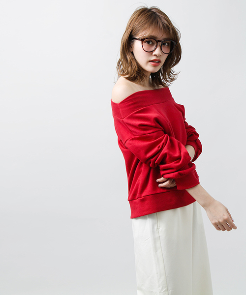 WEGO（ウィゴー）の「WEGO/2WAYオフショルダースウェット（スウェット・レディース・ブラック/ホワイト/レッド/杢グレー/ピンク/マスタード・FREE）」の17枚目の写真