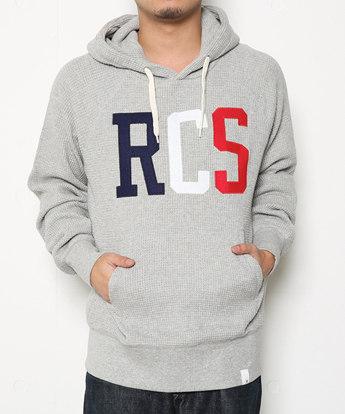 RODEO CROWNS WIDE BOWL（ロデオクラウンズワイドボウル）の「RCS ワッフル パーカー（パーカー・メンズ・ホワイト/トップグレー・LARGE/MEDIUM/X-LARGE）」の2枚目の写真