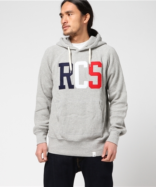RODEO CROWNS WIDE BOWL（ロデオクラウンズワイドボウル）の「RCS ワッフル パーカー（パーカー・メンズ・ホワイト/トップグレー・LARGE/MEDIUM/X-LARGE）」の12枚目の写真