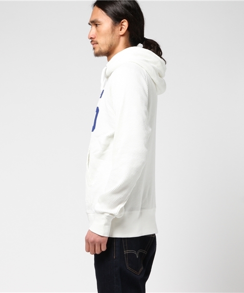 RODEO CROWNS WIDE BOWL（ロデオクラウンズワイドボウル）の「RCS ワッフル パーカー（パーカー・メンズ・ホワイト/トップグレー・LARGE/MEDIUM/X-LARGE）」の3枚目の写真