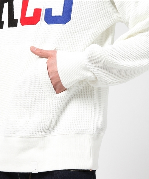 RODEO CROWNS WIDE BOWL（ロデオクラウンズワイドボウル）の「RCS ワッフル パーカー（パーカー・メンズ・ホワイト/トップグレー・LARGE/MEDIUM/X-LARGE）」の6枚目の写真
