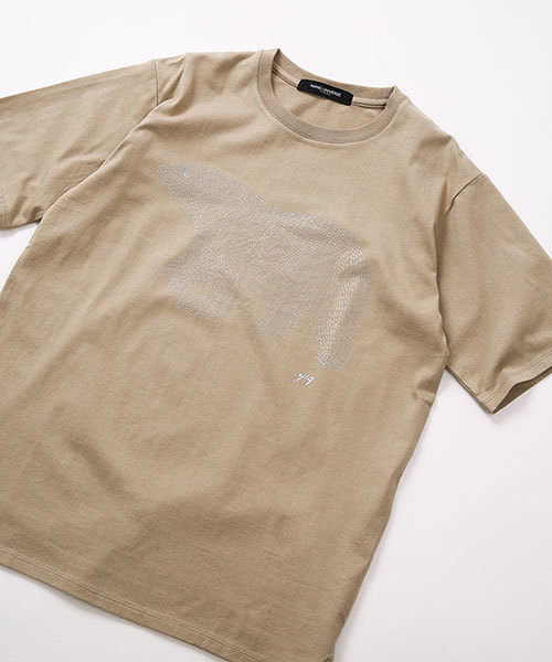 NANO universe(ナノユニバース)の「yeq.POLER箔プリントTシャツ(Tシャツ/カットソー・メンズ・オフホワイト/カーキ/ベージュ・SMALL/LARGE/MEDIUM)」の5枚目の写真