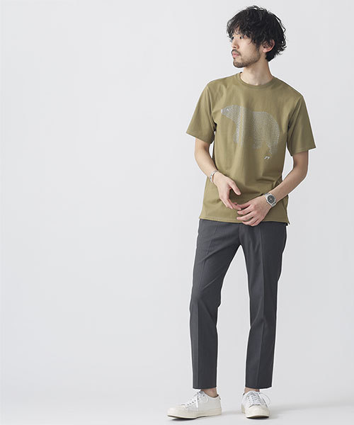 NANO universe(ナノユニバース)の「yeq.POLER箔プリントTシャツ(Tシャツ/カットソー・メンズ・オフホワイト/カーキ/ベージュ・SMALL/LARGE/MEDIUM)」の10枚目の写真