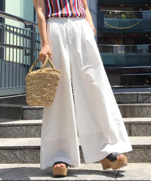 Ungrid（アングリッド）の「ボイルフレアパンツ（その他パンツ・レディース・オレンジ/オフホワイト/ブルー・FREE）」の2枚目の写真