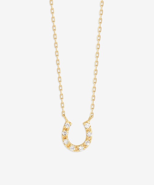 セール】K10 イエローゴールド ダイヤモンド 馬蹄 ネックレス