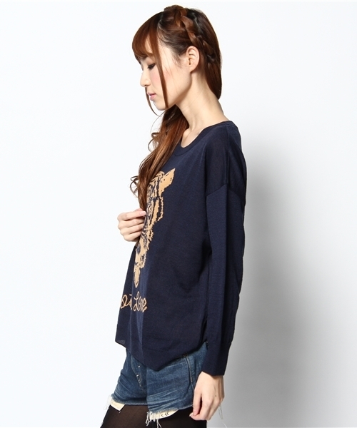 Lotta Love(ロッタラブ)の「◆◆11FW トラ柄JQ PO(ニット/セーター・レディース・ベージュ/ワインレッド/ネイビー・フリー)」の4枚目の写真