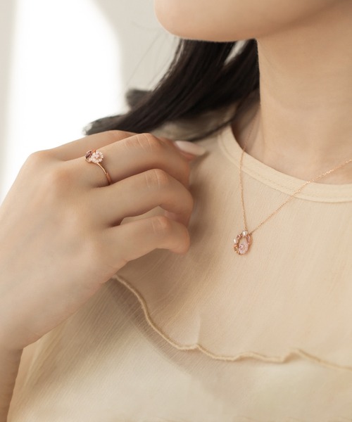 【専用】BLOOM K10PG 10月誕生花 ネックレス コスモス フラワー Birth Flower】10月誕生花 K10 ピンクゴールド コスモス ネックレス