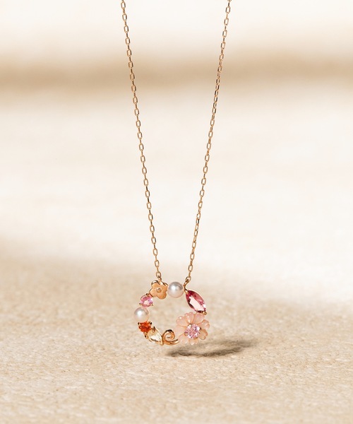 10月誕生花 K10 ピンクゴールド コスモス ネックレス BLOOM/ブルーム