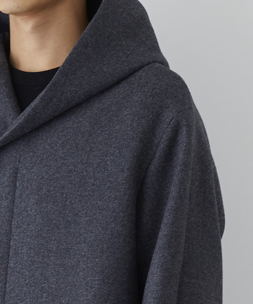 STUDIOUS（ステュディオス）の「ダブルクロスメルトンフードコート（ダッフルコート・メンズ・グレー/カーキ/ブラック・3/1/2）」の5枚目の写真