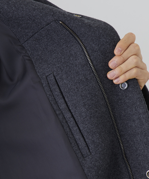 STUDIOUS（ステュディオス）の「ダブルクロスメルトンフードコート（ダッフルコート・メンズ・グレー/カーキ/ブラック・3/1/2）」の8枚目の写真