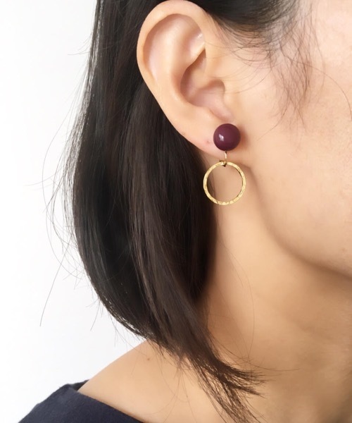 TONE SELECT GOODS（トーンセレクトグッズ）の「【kodemari】beads×circle　イヤリング（イヤリング・レディース・ピンク/ブルー系その他/その他/ダークグリーン/グリーン/ブルー・FREE）」の8枚目の写真