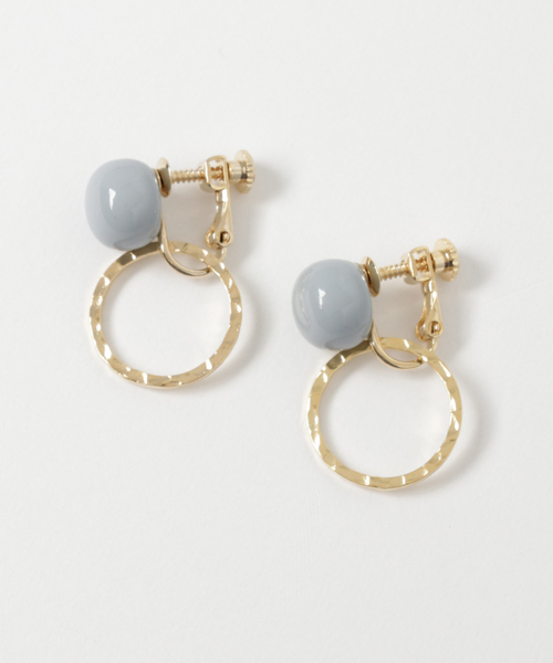 TONE SELECT GOODS（トーンセレクトグッズ）の「【kodemari】beads×circle　イヤリング（イヤリング・レディース・ピンク/ブルー系その他/その他/ダークグリーン/グリーン/ブルー・FREE）」の4枚目の写真