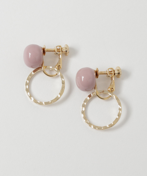 TONE SELECT GOODS（トーンセレクトグッズ）の「【kodemari】beads×circle　イヤリング（イヤリング・レディース・ピンク/ブルー系その他/その他/ダークグリーン/グリーン/ブルー・FREE）」の5枚目の写真