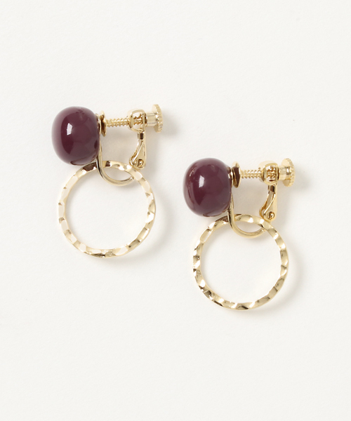 TONE SELECT GOODS（トーンセレクトグッズ）の「【kodemari】beads×circle　イヤリング（イヤリング・レディース・ピンク/ブルー系その他/その他/ダークグリーン/グリーン/ブルー・FREE）」の6枚目の写真