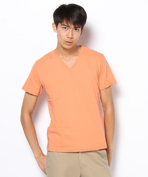 UNION STATION（ユニオンステーション）の「ピマコットンVネック半袖Ｔシャツ（Tシャツ/カットソー・メンズ・ホワイト/トップグレー/ダークブルー/ネイビー/マスタード/ピンク系その他/オレンジ・MEDIUM/LARGE/LL）」の7枚目の写真