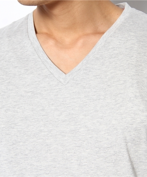 UNION STATION（ユニオンステーション）の「ピマコットンVネック半袖Ｔシャツ（Tシャツ/カットソー・メンズ・ホワイト/トップグレー/ダークブルー/ネイビー/マスタード/ピンク系その他/オレンジ・MEDIUM/LARGE/LL）」の10枚目の写真