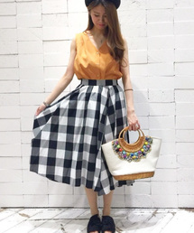 INTERPLANET | ギンガムチェックフレアスカート(スカート)