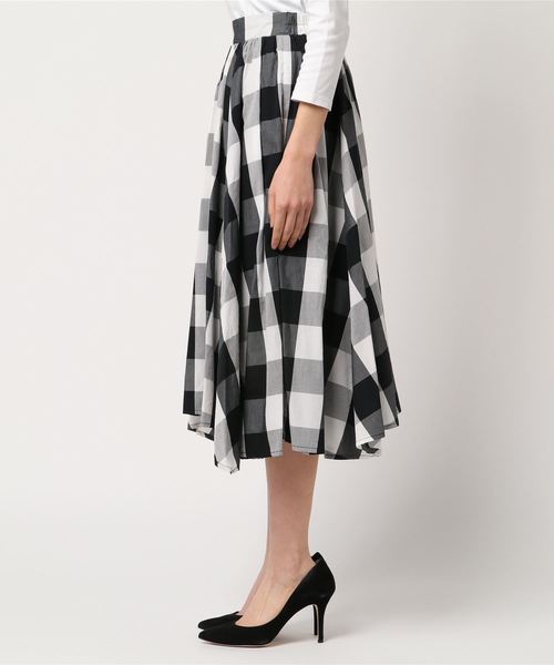 INTERPLANET(インタープラネット)の「ギンガムチェックフレアスカート(スカート・レディース・ブラック/ネイビー・FREE)」の7枚目の写真