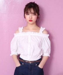 one after another NICE CLAUP | フリフリオフショルブラウス(シャツ/ブラウス)