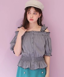 one after another NICE CLAUP | フリフリオフショルブラウス(シャツ/ブラウス)