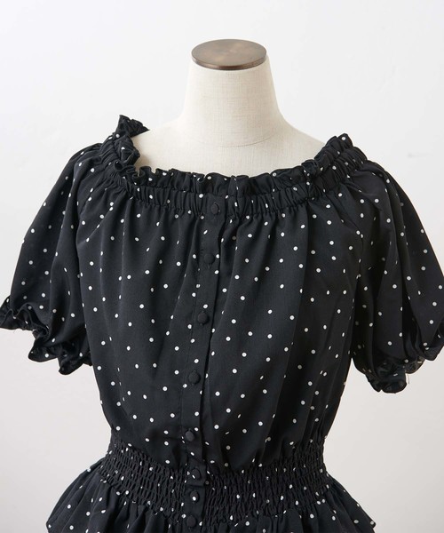 one after another NICE CLAUP（ワンアフターアナザーナイスクラップ）の「フリフリオフショルブラウス（シャツ/ブラウス・レディース・オフホワイト/イエロー/ドット/チェック・FREE）」の19枚目の写真