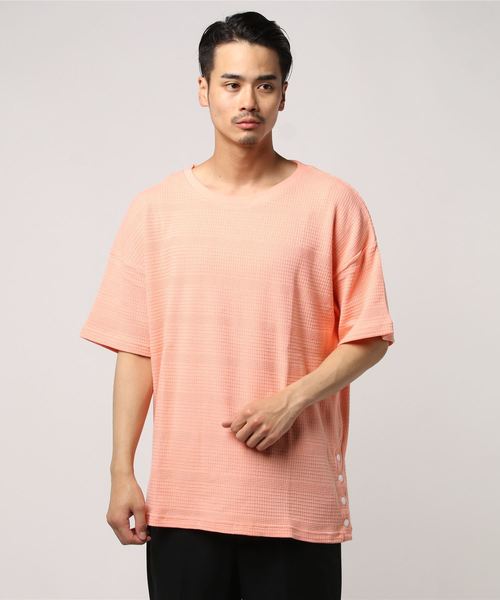 JACKROSE(ジャックローズ)の「ランダムワッフルTシャツ(Tシャツ/カットソー・メンズ・ブラック/ピンク/ホワイト・M/L)」の3枚目の写真