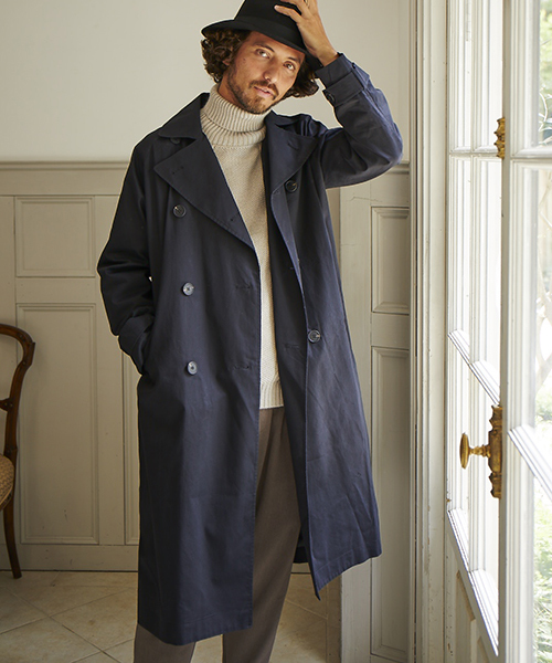 CAMBIO(カンビオ)の「mj5718 - Big Silhouette Trench Coat トレンチコート(トレンチコート・メンズ・ブラック/ベージュ/オリーブ/ブルー系その他・S/M/L)」の2枚目の写真