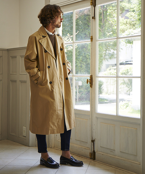 CAMBIO(カンビオ)の「mj5718 - Big Silhouette Trench Coat トレンチコート(トレンチコート・メンズ・ブラック/ベージュ/オリーブ/ブルー系その他・S/M/L)」の5枚目の写真