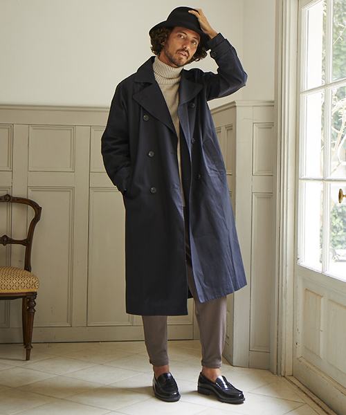 CAMBIO(カンビオ)の「mj5718 - Big Silhouette Trench Coat トレンチコート(トレンチコート・メンズ・ブラック/ベージュ/オリーブ/ブルー系その他・S/M/L)」の7枚目の写真