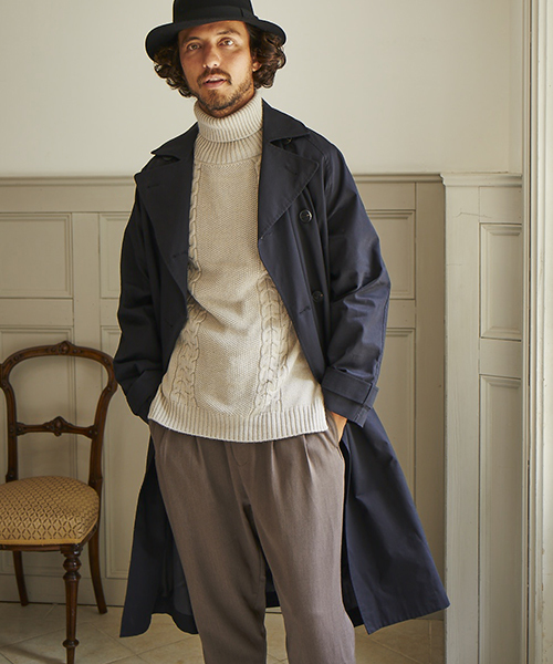 CAMBIO(カンビオ)の「mj5718 - Big Silhouette Trench Coat トレンチコート(トレンチコート・メンズ・ブラック/ベージュ/オリーブ/ブルー系その他・S/M/L)」の8枚目の写真