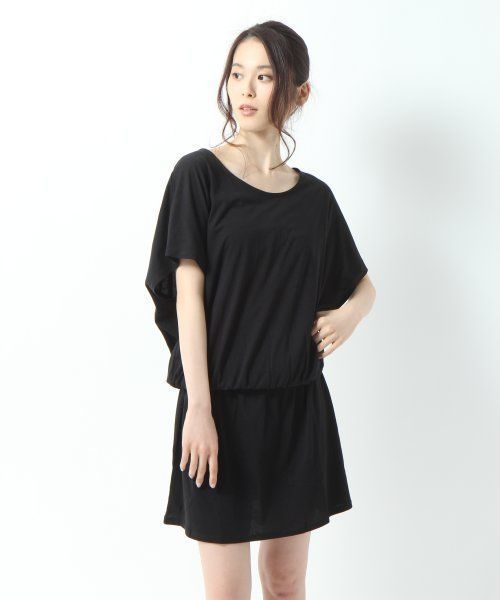 GLOBAL WORK(グローバルワーク)の「【GLOBAL WORK】カラフルカットワンピース(チュニック・レディース・ネイビー/グレー/レッド/ブラック/ブルー系その他/グリーン系その他/グリーン/イエロー/オレンジ・MEDIUM/52/LARGE)」の2枚目の写真