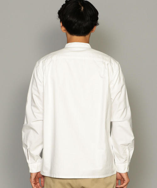 green label relaxing（グリーンレーベルリラクシング）の「SC オーガニック オックス バンドカラー シャツ ◆（シャツ/ブラウス・メンズ・ホワイト/ブラック/ワインレッド・S/M/L/XL）」の8枚目の写真