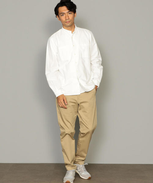 green label relaxing（グリーンレーベルリラクシング）の「SC オーガニック オックス バンドカラー シャツ ◆（シャツ/ブラウス・メンズ・ホワイト/ブラック/ワインレッド・S/M/L/XL）」の13枚目の写真