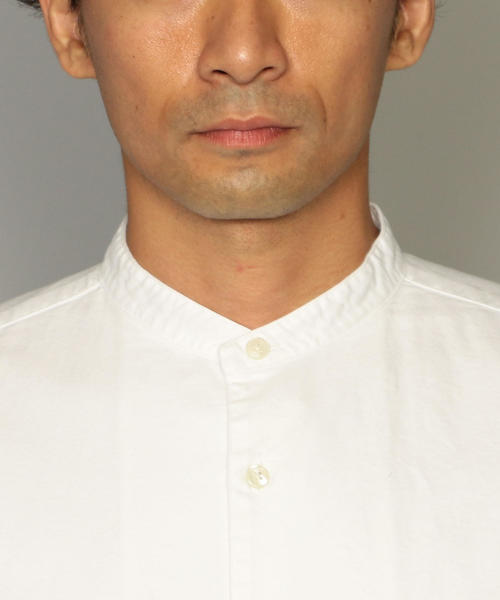 green label relaxing（グリーンレーベルリラクシング）の「SC オーガニック オックス バンドカラー シャツ ◆（シャツ/ブラウス・メンズ・ホワイト/ブラック/ワインレッド・S/M/L/XL）」の10枚目の写真