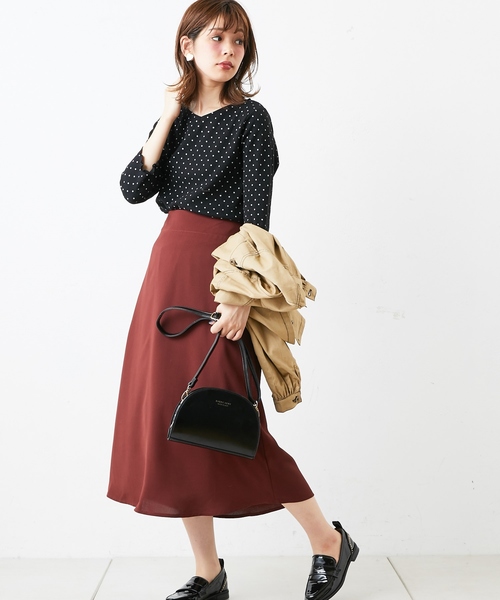 natural couture(ナチュラルクチュール)の「ドットワッフルプルオーバー(Tシャツ/カットソー・レディース・アイボリー/ピンク系その他/ブラック・FREE)」の10枚目の写真