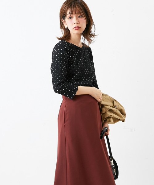 natural couture(ナチュラルクチュール)の「ドットワッフルプルオーバー(Tシャツ/カットソー・レディース・アイボリー/ピンク系その他/ブラック・FREE)」の11枚目の写真