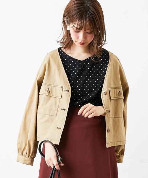 natural couture(ナチュラルクチュール)の「ドットワッフルプルオーバー(Tシャツ/カットソー・レディース・アイボリー/ピンク系その他/ブラック・FREE)」の13枚目の写真