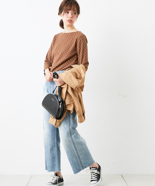 natural couture(ナチュラルクチュール)の「ドットワッフルプルオーバー(Tシャツ/カットソー・レディース・アイボリー/ピンク系その他/ブラック・FREE)」の14枚目の写真
