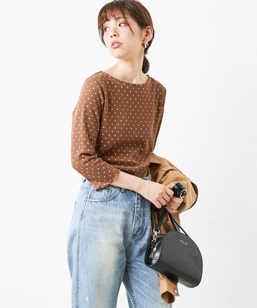 natural couture(ナチュラルクチュール)の「ドットワッフルプルオーバー(Tシャツ/カットソー・レディース・アイボリー/ピンク系その他/ブラック・FREE)」の15枚目の写真