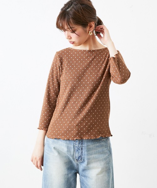 natural couture(ナチュラルクチュール)の「ドットワッフルプルオーバー(Tシャツ/カットソー・レディース・アイボリー/ピンク系その他/ブラック・FREE)」の18枚目の写真